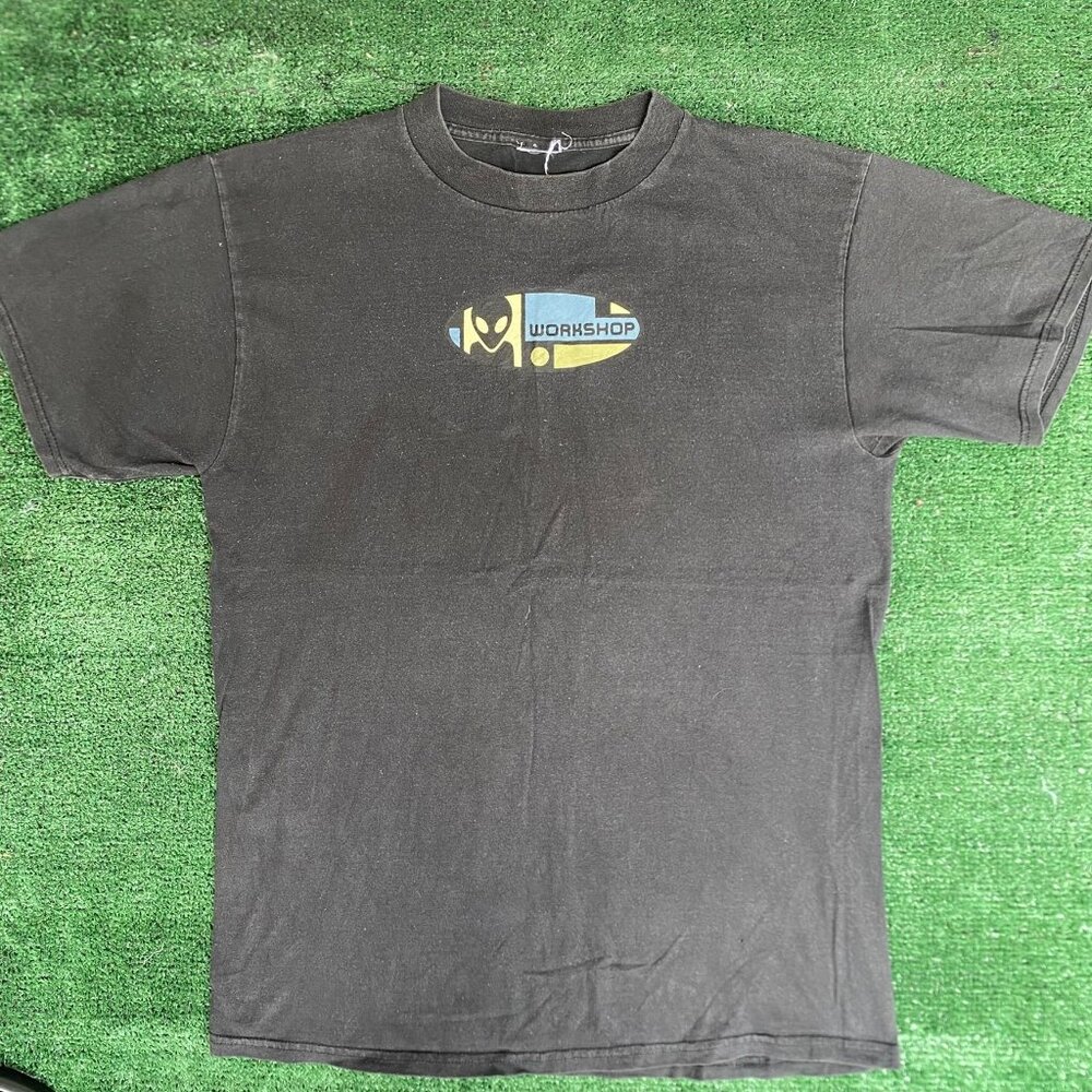 Vintage 90s Alien Workshop T-Shirt Skater Grunge Sun Faded Black L Streetwear
